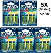 5x Blisters Varta Oplaadbare Battery AAA HR3 800mAh