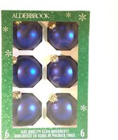 6 Glas Ballen 7 Cm Blauw Mat