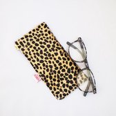 Brillenetui 'Yara' leer cheetah beige - brillenkoker - brillencase - brillenhoesje