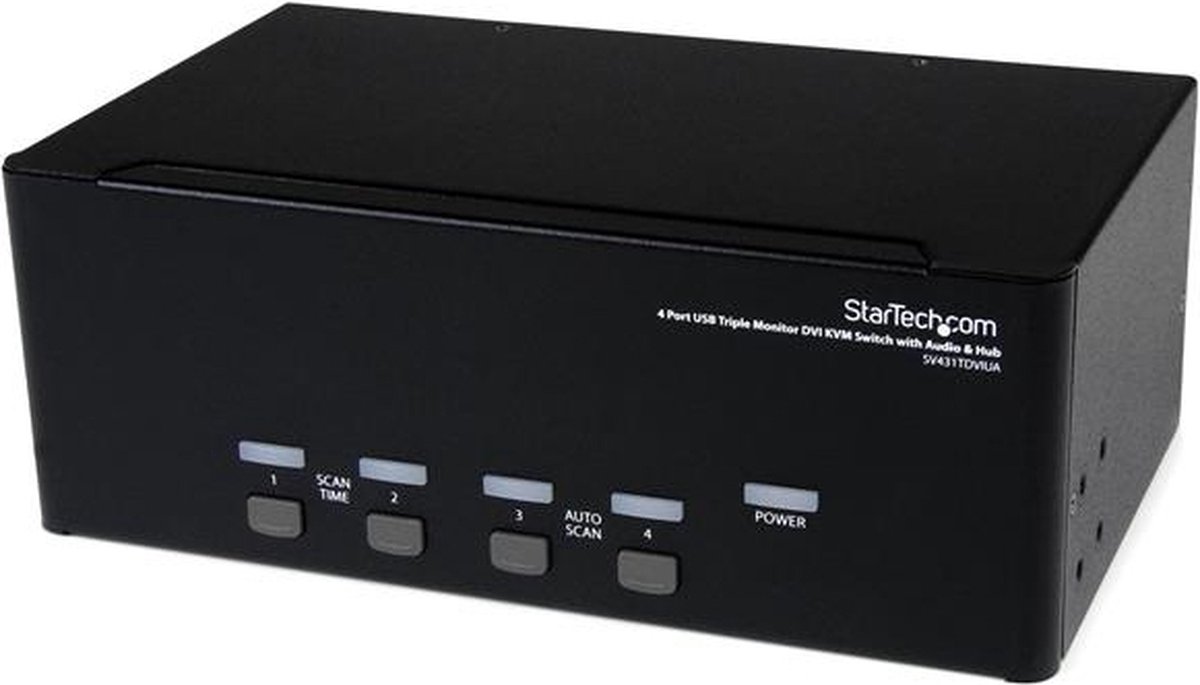 StarTech 4-poort 3x Monitor DVI USB KVM-switch met Audio en USB 2.0-hub