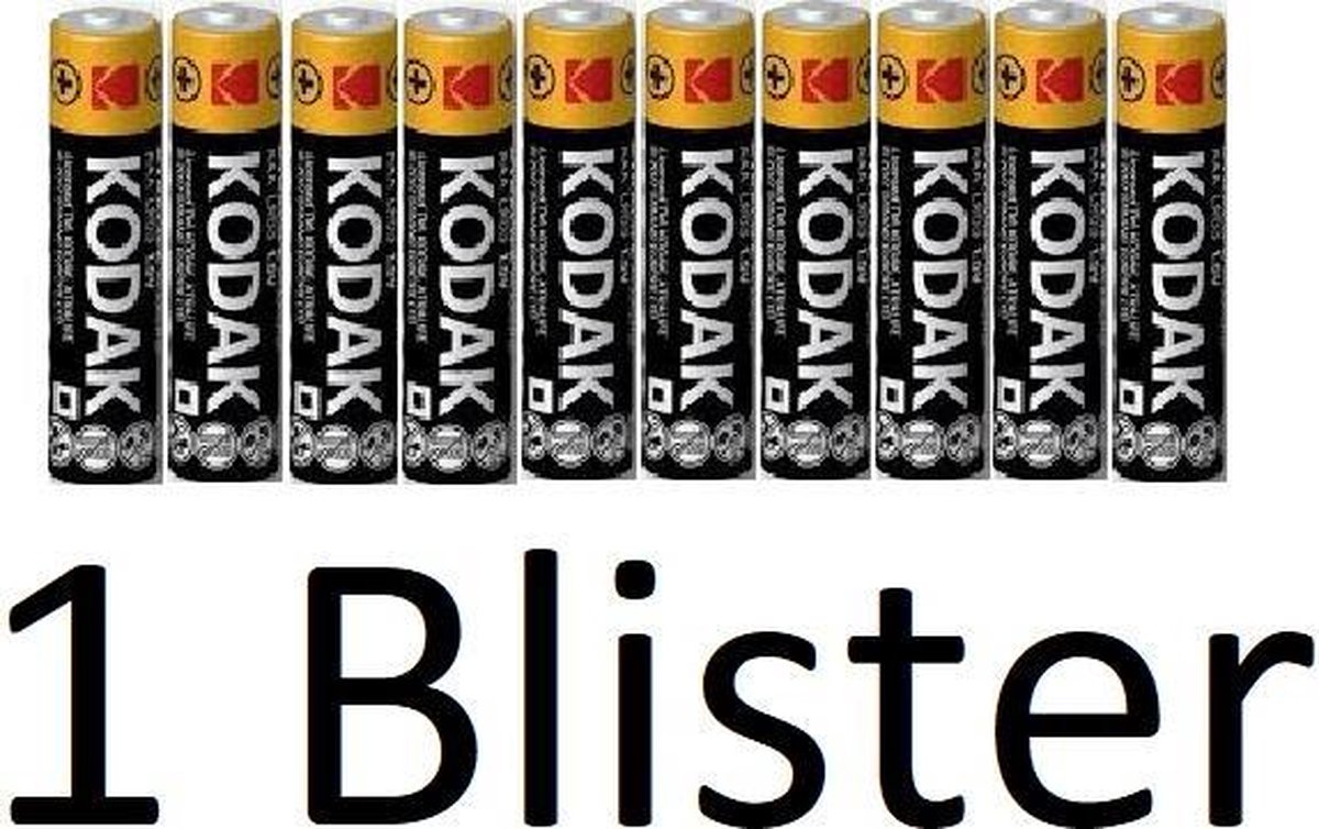 10 Stuks (1 Blister a 10 st) kodak xtralife AAA Batterijen