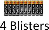 40 Stuks (4 Blister a 10 st) kodak xtralife AAA Batterijen