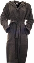 Hamam badjas Stone anthracite - unisex maat S/M - dames badjas  - dunne badjas - zomer badjas - sauna badjas - met capuchon - korte badjas - badmantel