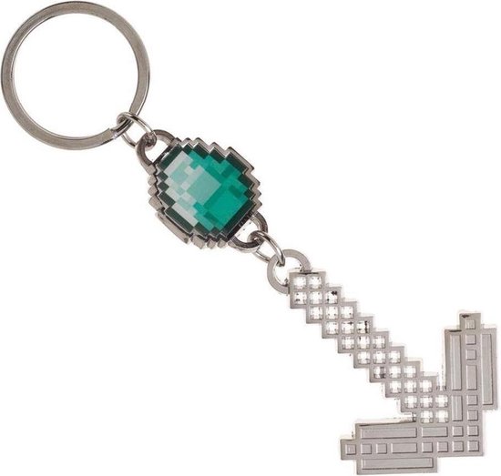 Minecraft Diamond & Pickaxe Keychain