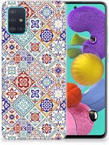 TPU Siliconen Hoesje Samsung Galaxy A51 Tiles Color