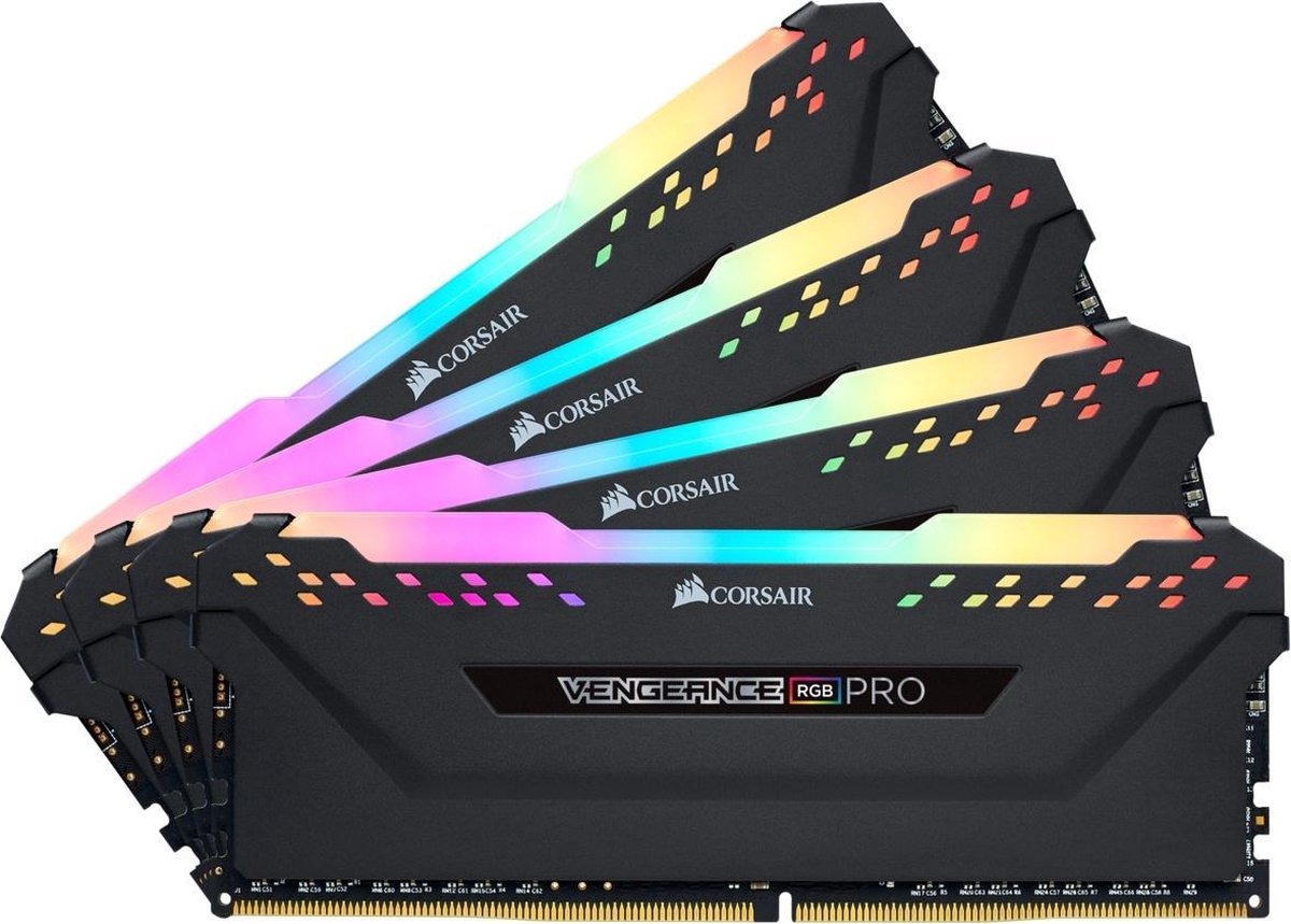 Corsair Vengeance RGB Pro - Geheugen - DDR4 - 128 GB: 4 x 32 GB - 288-PIN - 3200 MHz / PC4-25600 - CL16 - 1.35V - XMP 2.0 - zwart
