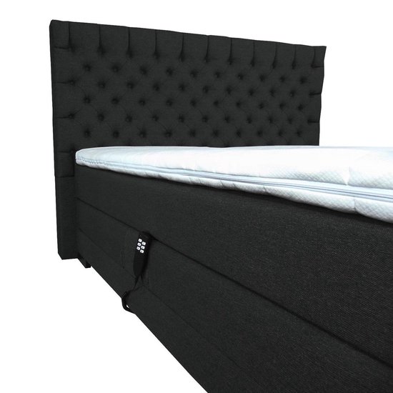 Slaaploods.nl Princess - Elektrische Boxspring inclusief matras - 180x220 cm - Zwart