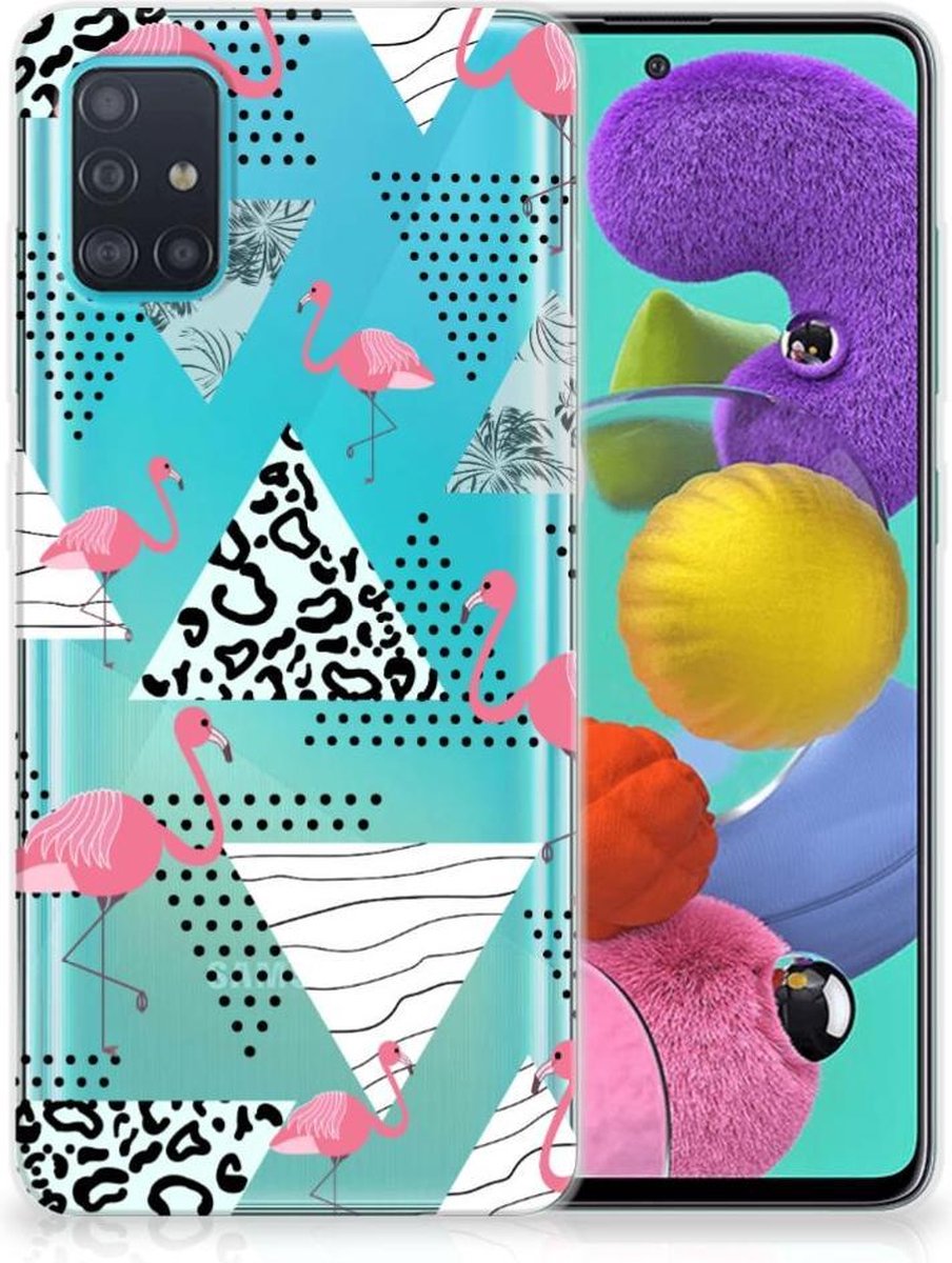 Samsung Galaxy A51 TPU Hoesje Flamingo Triangle