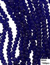 Dielay - Facet Geslepen Glaskralen - DIY Sieraden - 6 mm - Set van 930 Stuks - Donkerblauw