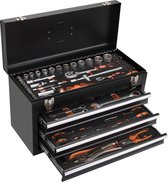 Bol.com Gereedschapskoffer Gevuld – 92-delig – 3 Lades – Inclusief Complete Doppenset – Afsluitbaar / Met Slot | Centurius aanbieding