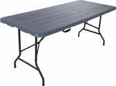 Inklapbare Picknicktafel Met Unieke Houtlook Design | 75 x 180cm | Blauwgrijs