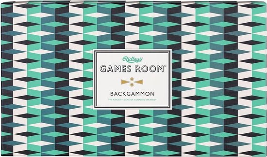 Thumbnail van een extra afbeelding van het spel Ridley's Games Bordspel Backgammon Zwart/wit/blauw 36-delig