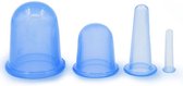 Anti Cellulite Cupping Cups – Set van 4 – Lichaam, Benen & Gezicht - Anti Sinaasappelhuid - Vacuüm Massage Apparaat – Blauw