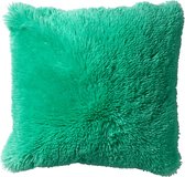 Dutch Decor FLUFFY - Kussenhoes 45x45 cm - superzacht - effen kleur - Spearmint - groen - met rits