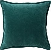 Dutch Decor CAITH - Kussenhoes 50x50 cm - 100% katoen - velvet - lekker zacht - Sagebrush Green - groen - met rits