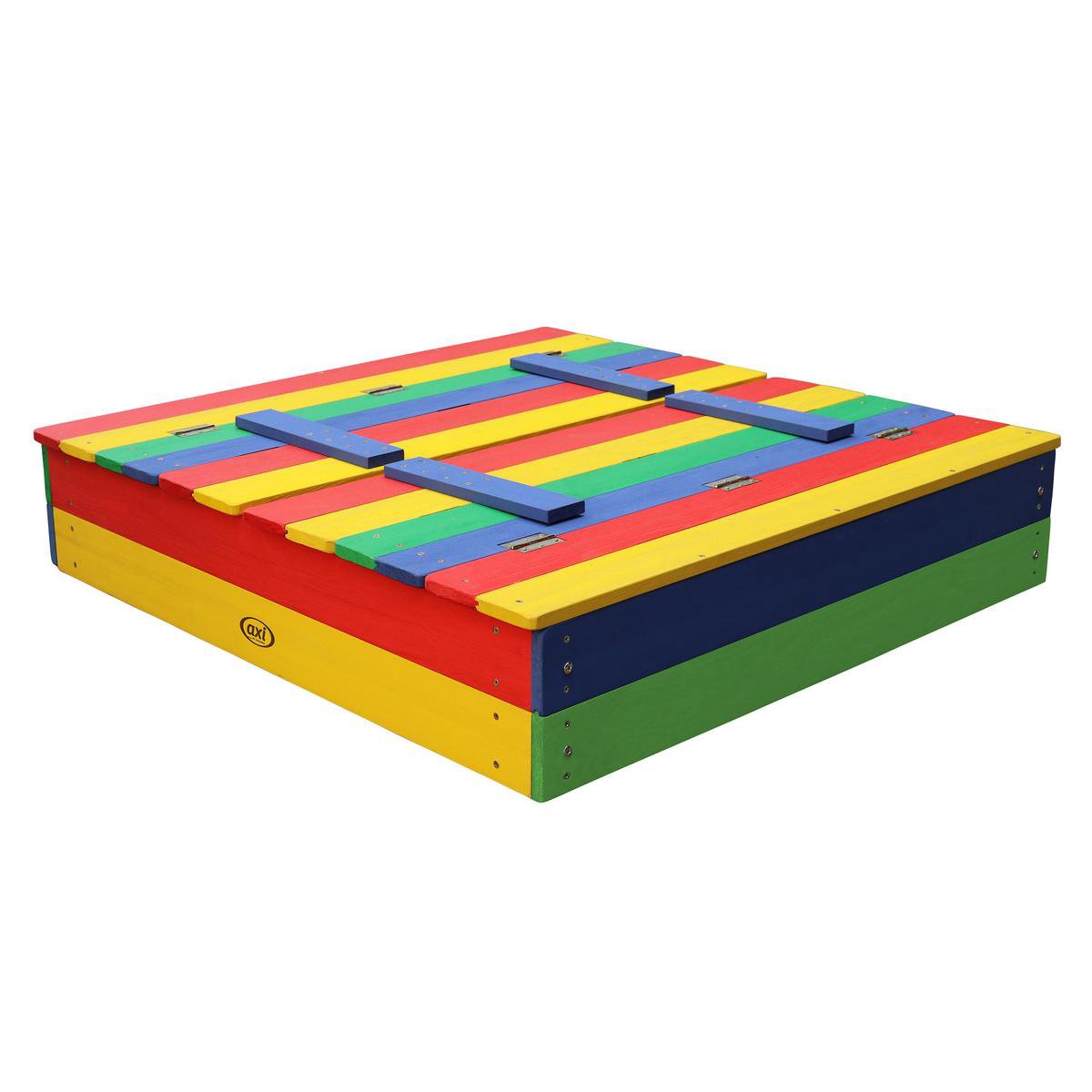 AXI Ella Houten Zandbak in Regenboog kleuren - Met Zitbankjes en Deksel - FSC hout - 100x95x20cm - Zandbak voor kinderen — afbeelding 11