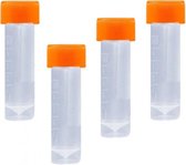 Set van 100 reageerbuisjes (5 ml, polypropyleen, met schroefdop)