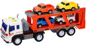 Gearbox Transporter Truck Met Geluid Oranje/wit 38 Cm