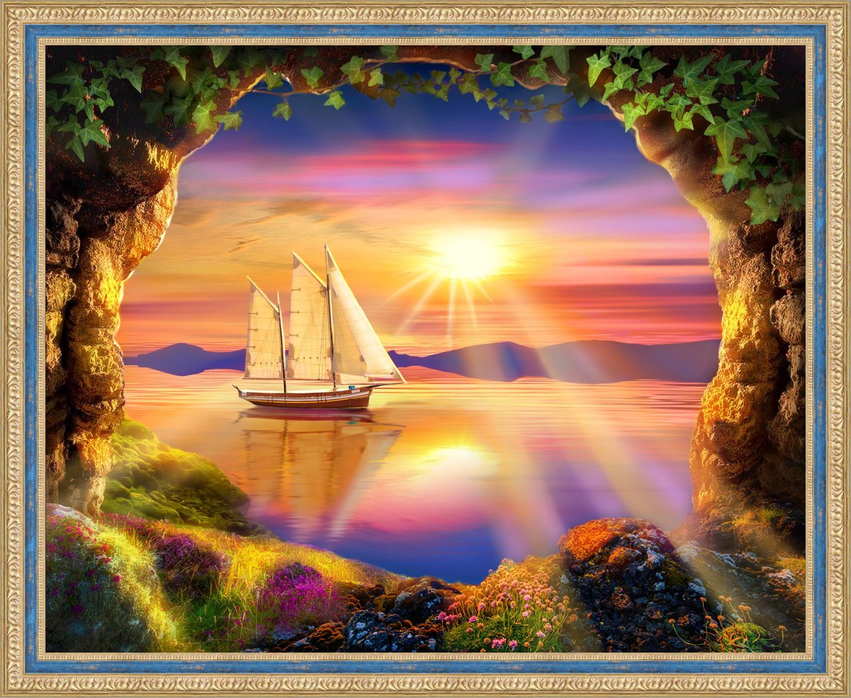 Schip bij zonsopgang