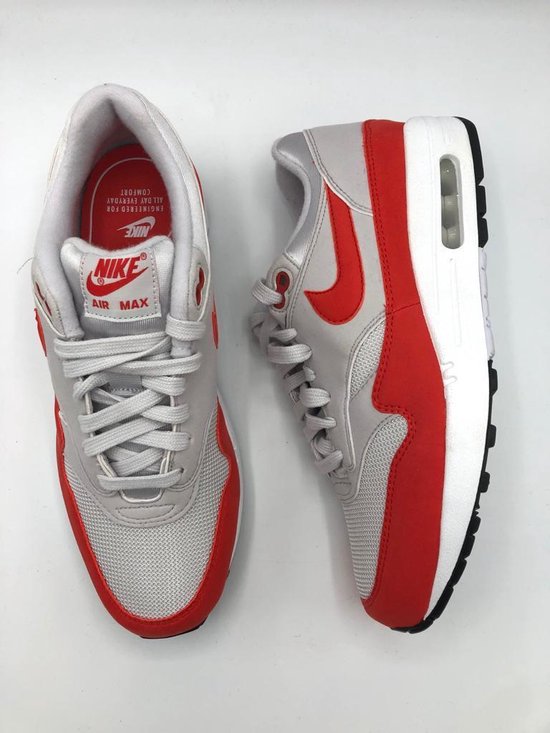 Nike Air Max 1 Sneakers Dames - Grijs/Rood - Maat 41 | Bestel nu!
