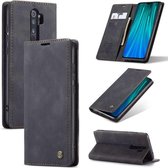 CASEME Xiaomi Redmi Note 8 Pro Retro Wallet Hoesje - Zwart