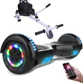 Evercross Hoverboard 6.5 Inch | Flits Wielen | Bluetooth Speaker | LED verlichting | Zwart + Hoverkart Wit