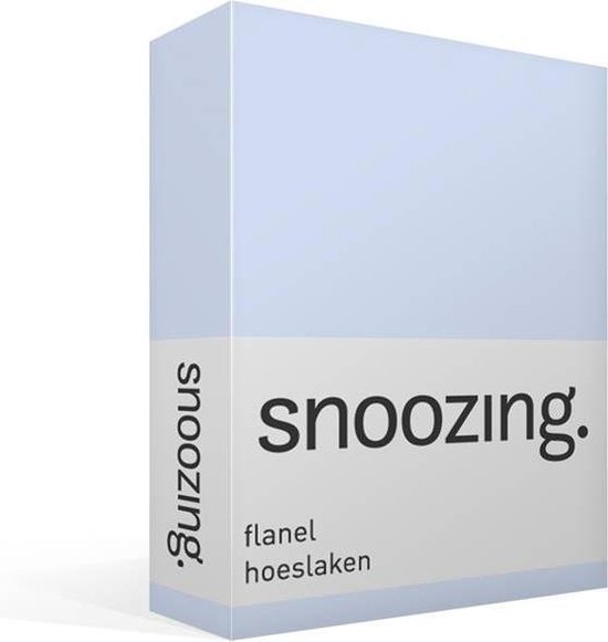 Snoozing - Flanel - Hoeslaken - Lits-jumeaux - 160x200 cm - Hemel