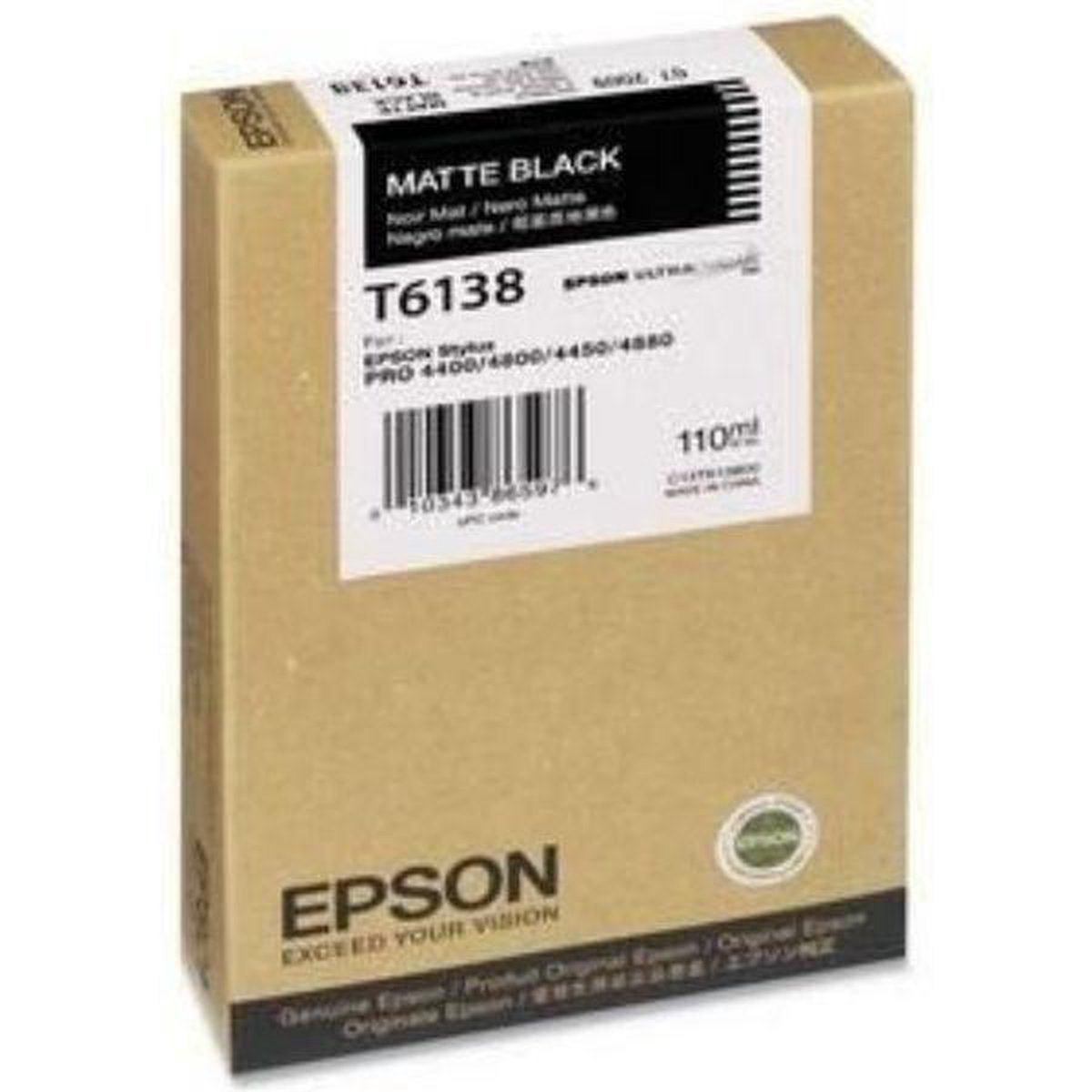 Epson T6138 - Inktcartridge / Matzwart