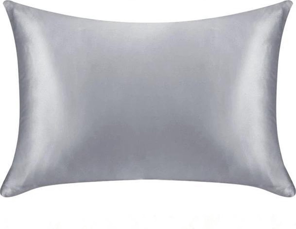 YOSMO - Zijden kussensloop - kleur grijs - 66 cm x 51 cm - 100% Zijden - Moerbei
