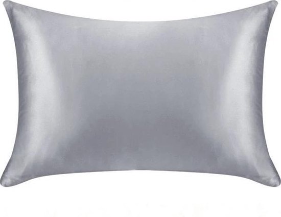 YOSMO - Zijden kussensloop - kleur grijs - 66 cm x 51 cm - 100% Zijden -  Moerbei | bol.com