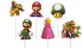 Super Mario Bros | 24 stuks | cocktail prikker | cupcake decoratie | prikkers met versiering | taartversiering