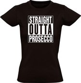 Straight outta Prosecco dames t-shirt | cadeau | wijn| grappig | vrouw | maat S
