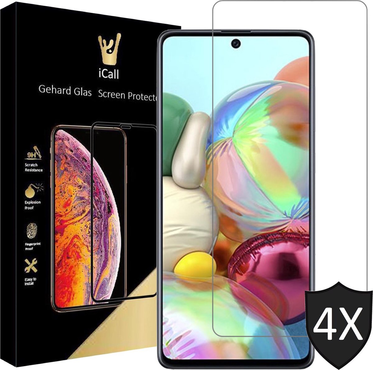 Screenprotector geschikt voor Samsung A71 - 4x Glas Screen Protector