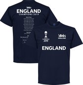 Engeland Cricket World Cup Winners Road to Victory T-Shirt - Navy - L