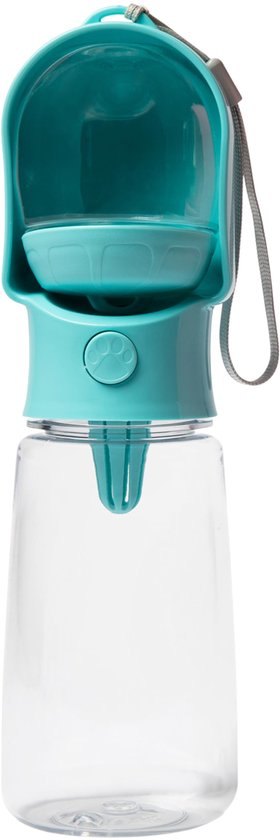 Draagbare reisbeker voor huisdieren - Huisdierbenodigdheden - Draagbare waterfles voor honden - Lekvrij en draagbaar - Voeren en water geven aan huisdieren - Geschikt voor buitenwandelingen en hikes met huisdieren - Blauw