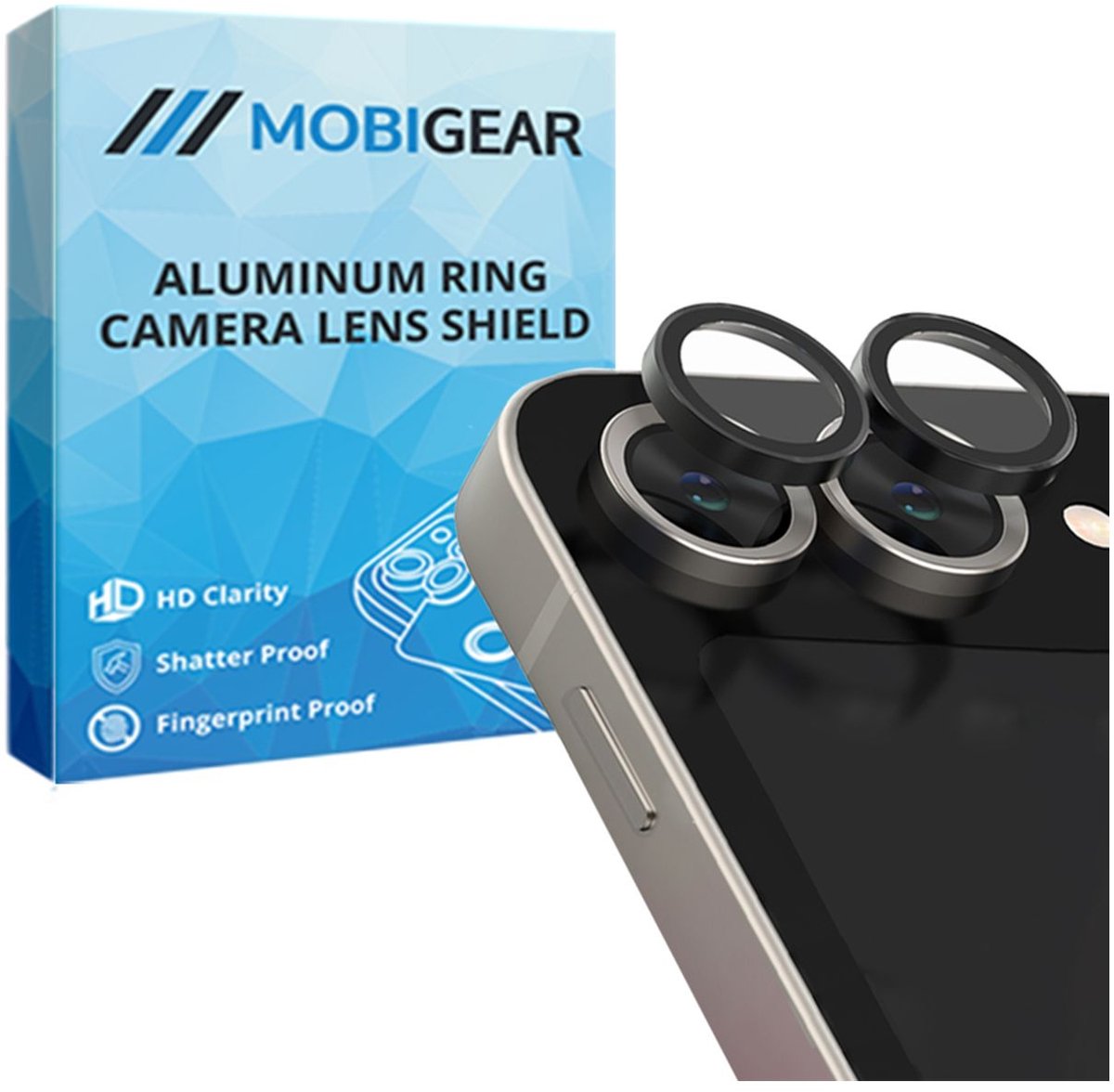Mobigear Screenprotector geschikt voor Samsung Galaxy Z Flip 7 FE Glazen | Mobigear Single Camera Lens Protector - Case Friendly - Zwart