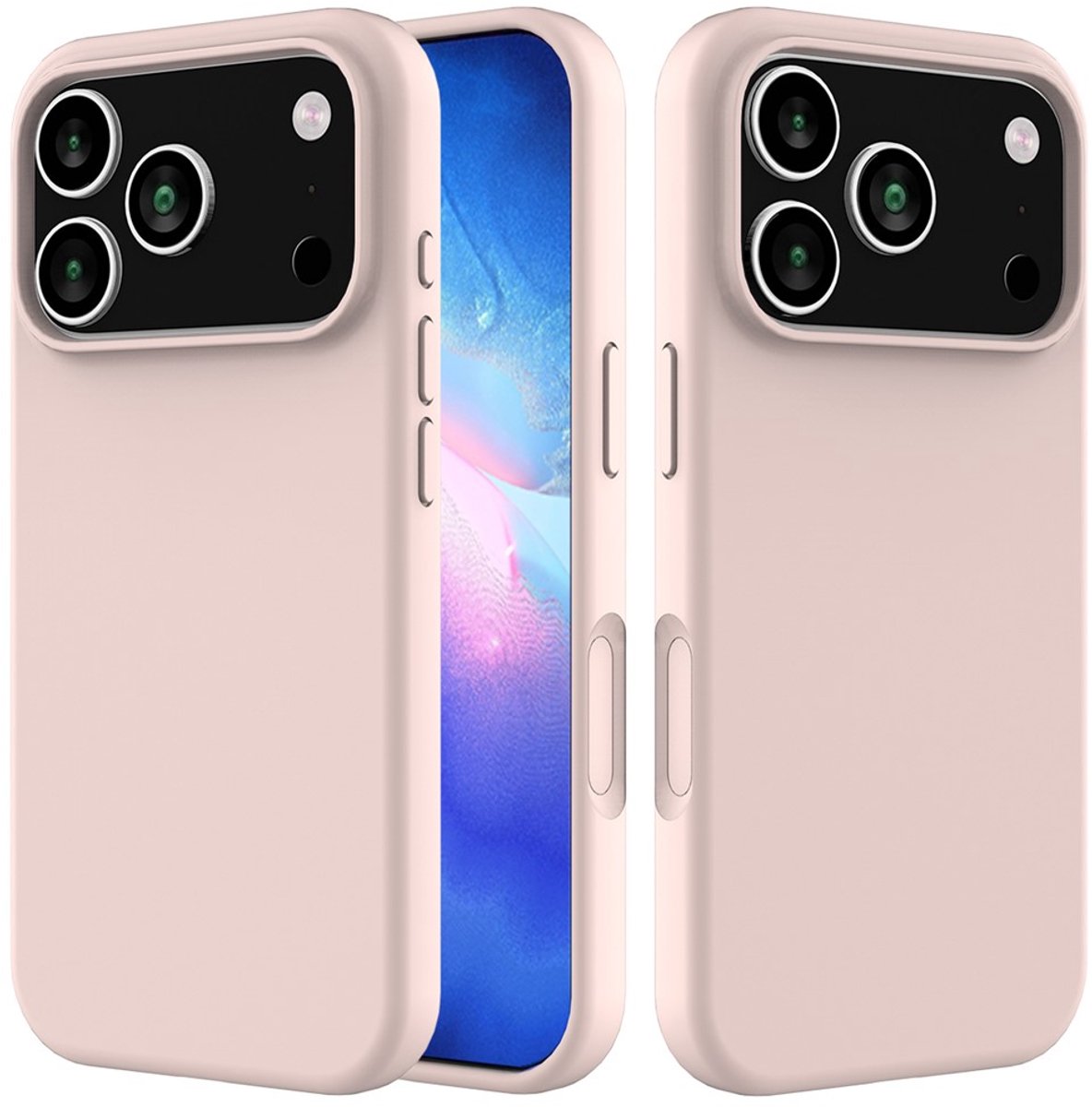 Shockproof Backcover - Liquid Silicone Soft Hoesje - Geschikt voor: iPhone 17 Pro Max - Roze