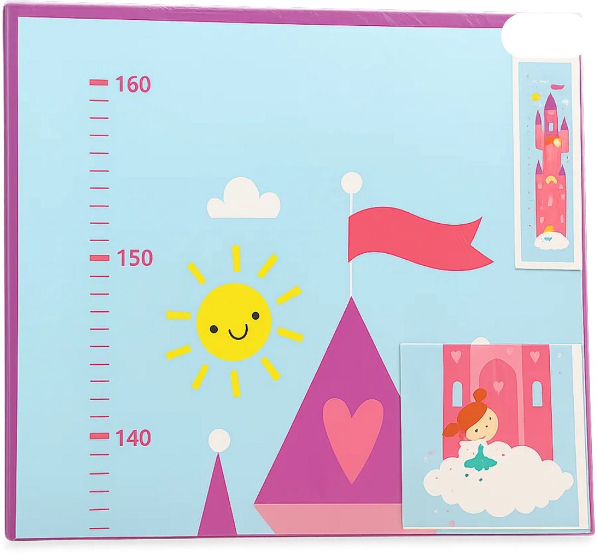 Groeimeter meetlint - Droom Toren - Roze / Blauw - 160 cm - Wanddecoratie - Kinderen - Groei meter - Lengte opmeten