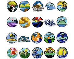 Opstrijkbare patches voor kleding - Geborduurde emblemen voor jassen en jeans - 20 stuks