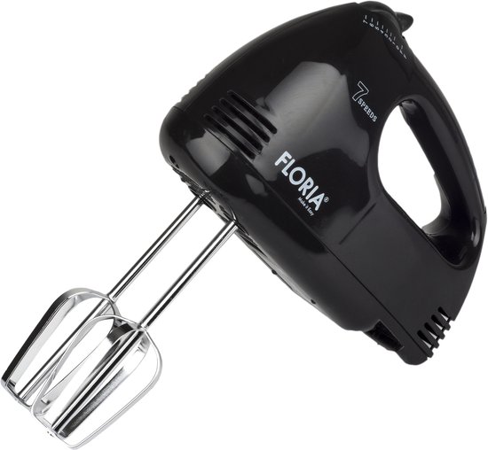 Floria Handmixer ZLN7567 - 150W - 7 Snelheden - Inclusief Gardes & Deeghaken - Zwart van Floria — afbeelding 2