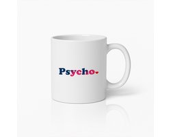 Psycho Mok 330ml – Grappige Koffiebeker met Stoer Design – Uniek Cadeau voor Vrienden en Collega’s