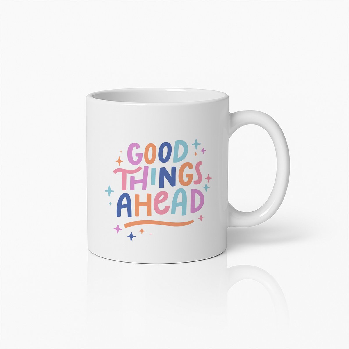 Inspirerende Mok 330ml – Good Things Ahead Koffiebeker – Positief Motivationeel Cadeau