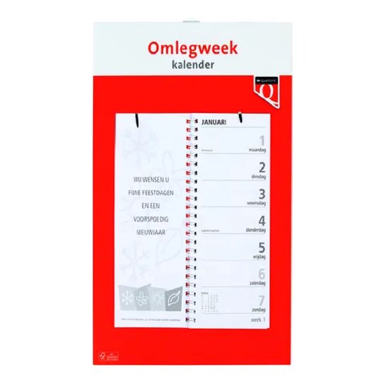 Foto: Kalender 2026 omleg weekkalender basisuitvoering overzicht 2 weken