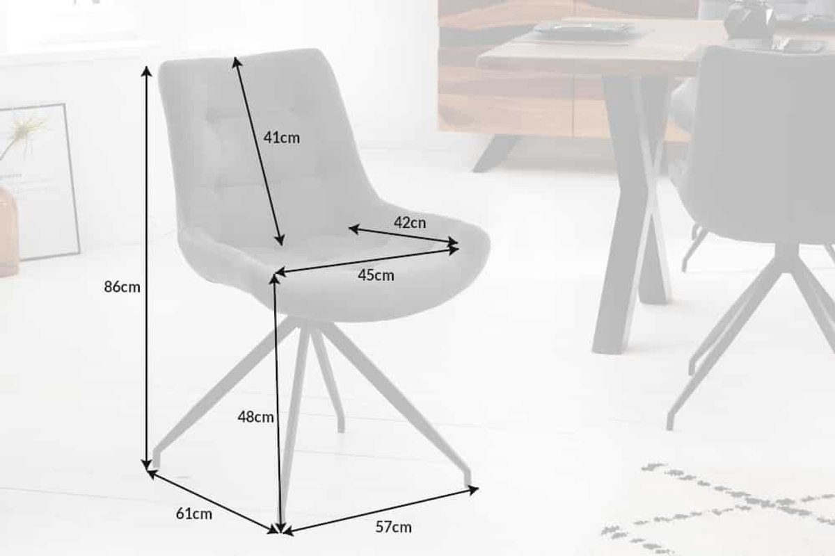 Invicta Interior Design stoel DIVANI donkergrijs metalen frame zwart in retrostijl - 40018 Zie omschrijving