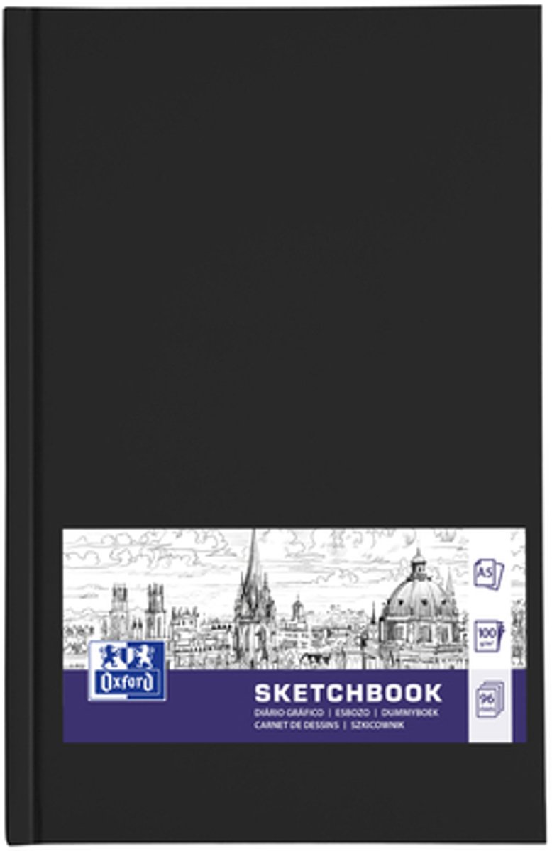 Oxford schetsboek - A5 - 96 vel - 100g papier - harde kaft - zwart — afbeelding 12