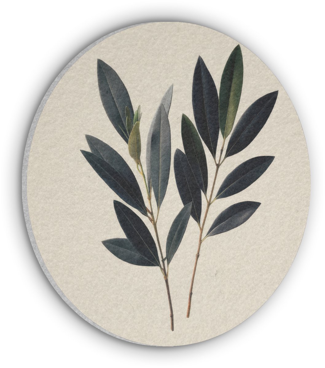 Akoestisch wandpaneel rond 30x30 cm - Vilt schilderij Ovaalvormige bladeren - Diep groen - Symmetrisch - Ronde akoestische panelen - Geluidsdempende wanddecoratie - Geluidsisolatie wandcirkel - Muurdecoratie geluidspanelen