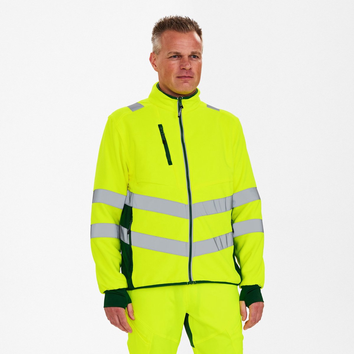 Engel Safety fleece jack 1192-236 Hi-vis Groen