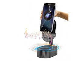 Smartphonehouder met luidspreker Kinglucky ZJ-016, 5 W, Zwart