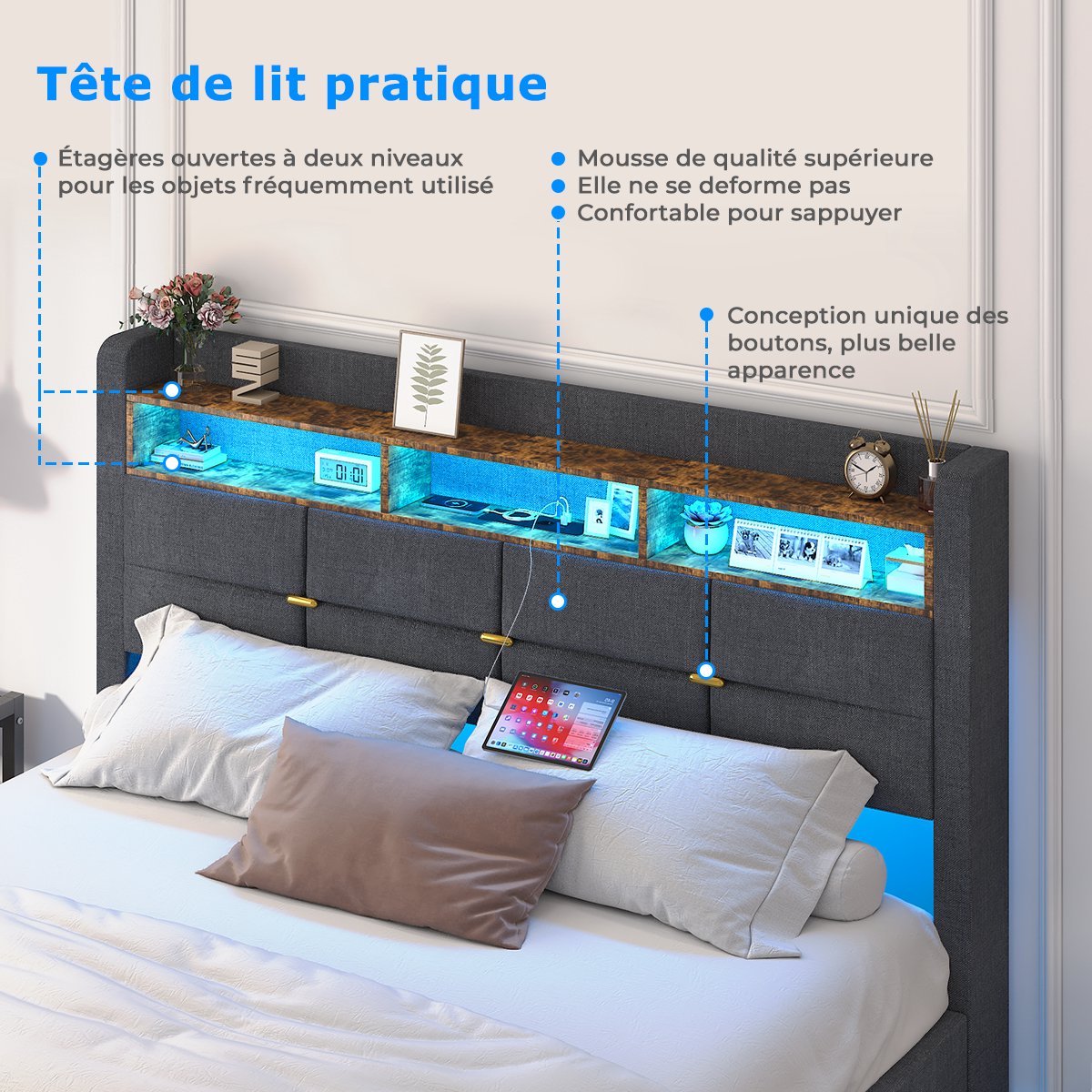 Tweepersoonsbed Tweepersoonsbed 140x190 cm Bedframe - afbeelding 5