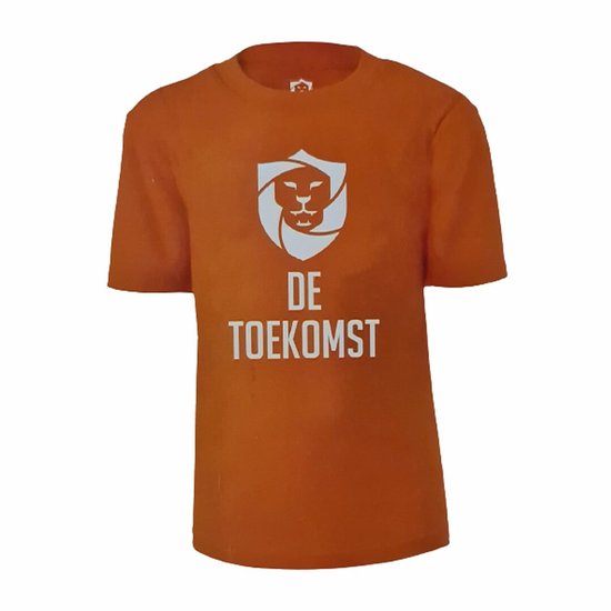Oranje kinder T-shirt met tekst ''De toekomst''- Oranje / Wit - Katoen - Maat 134 / 140 - Kinderen - Leeuwinnen - Voetbal - Feest - Nederlands elftal - Koningsdag - Holland - Nederland